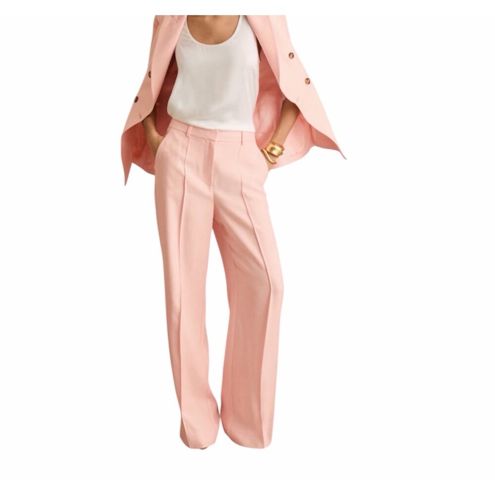 NWT $285 Reiss Pink Wide Leg Pants NEW Size 4 Magda Wide Leg Small flaw stain - Picture 6 of 13